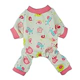 Fitwarm Cute Pink Pony Dog Pajamas Comfy Cotton Pet Pjs Shirts Clothes, Medium