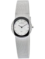 Skagen Womens O689SSS Quartz Mother-Of-Pearl Dial Stainless Steel Watch