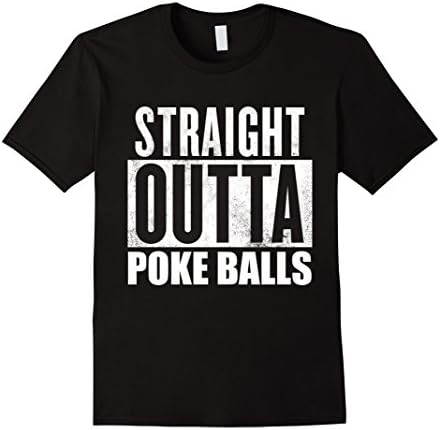 Men's Straight Outta Poke Balls T Shirt XL Black
