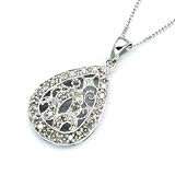 9ct White Gold 0.15 Ct Diamond Teardrop Pendant 18 Chain