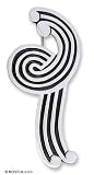 Brooch, 'Silver Fountain' (medium) 2.4 W 1.2 L
