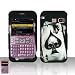 Black Spade Skull Rubberized Snap on Design Case Hard Case Skin Cover Faceplate for Sanyo Juno SCP 2700 + Free Cell Phone Bag