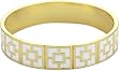 Trina Turk Enamel Brick Gold And White Bangle Bracelet