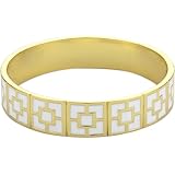 Trina Turk Enamel Brick Gold And White Bangle 
