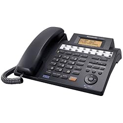 Panasonic KX-TS4300B 4-Line Integrated Corded Phone System Expandable up to 16 Stations with Speakerphone, Black