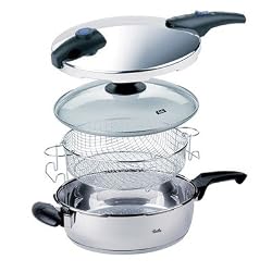 Fissler Blue Point 4-Quart Pressure Cooker/Frying Pan 4-Piece Set