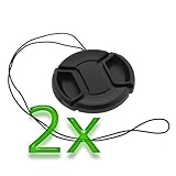 GTMax 2 x 55mm Camera Plastic Snap On Lens Cap with Strap for Sony Alpha DS ....