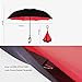 WOOCON Novelty Windproof Inverted Umbrella , [Easy To Get Into Your Car] Reverse Folding Design Inside Out Automatic Opening With Innovative Comfort Grip Hook Handle Sun UV Protection
