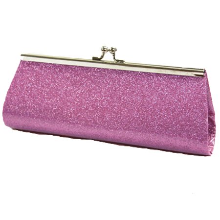 Lavender Glitter Twist Lock Clutch Handbag