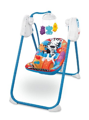 Buy Low Price Cozy Fisher-Price Adorable Animals Fold ‘n Stow Swing V4356