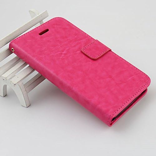 For BLU Studio 5.0 C HD D534U / D534L / D535U / D535L PERFECT FIT Luxury Leather Flip Wallet Case Cover Pocket Book with ID Showing Window (BLU Studio 5.0 C HD D534 / D535 Hot Pink)