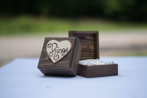 Groomsmen or Bridesmaid Gift - Rustic Ring Box Lined with Satin Color of Your Choice - Laer Engraved Name or Monogram - Small Ring Box