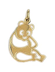 Dazzlers Solid 14 karats Gold Bear Charm Pendant available in three colors from jewelsberry (weights: 0.8 grams only)