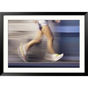 Fast Moving Feet and Legs Framed Photographic Poster Print, 45x33