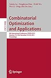 Combinatorial optimization and applications : 9th International Conference, COCOA 2015, Houston, TX, USA, December 18-20, 2015, proceedings