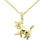 10k Gold Plated Sterling Silver Diamond-Accent Dog Pendant, 18"