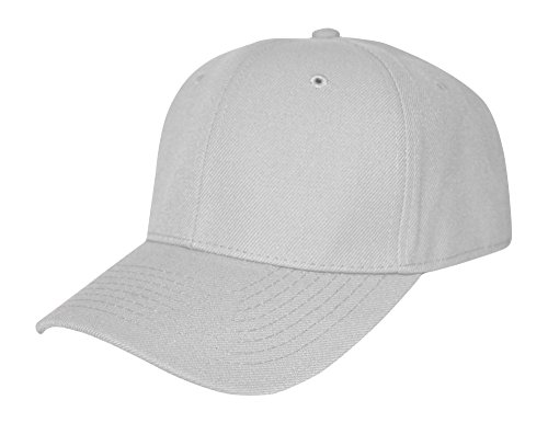 Blank Fitted Curved Cap Hat, 7 3/8, Gray