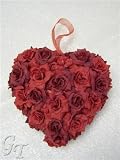 Review GT Decorations  / Artificial Silk Wedding Flower Rose 15cm Heart-Shaped Hanging Decoration (Red) from GT Decorations