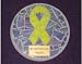 Yellow Ribbon Stained Glass Stepping Stone, Yellow Ribbon Stepping Stone