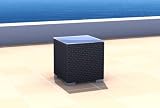 Impulses Resin Wicker End Table ESPACE, with Glass Top, brown