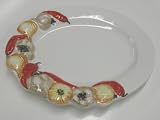 Antipasti Platte oval Zwiebel, Knoblauch 21,5x16,5x2,5cm - Bassano, italienische Keramik