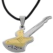 Forgiven Jewelry - Stainless Steel Electric Guitar Necklace with Etched Give Praise Psalm 43:4