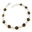 Handmade Jewelry of India Sterling Silver Bracelet tiger-eyes 7.75 inches