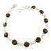 Handmade Jewelry of India Sterling Silver Bracelet tiger-eyes 7.75 inches