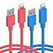 Apple Charger Cord, Cambond 2 Pack 8 Pin Apple Certified iPhone Lightning to USB Cable Durable Stepped Apple Cord 6ft Charging Cable Blue and Peach