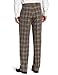 Haggar Men's C18 Broken Glen Plaid Straight Fit Flat Front Pant