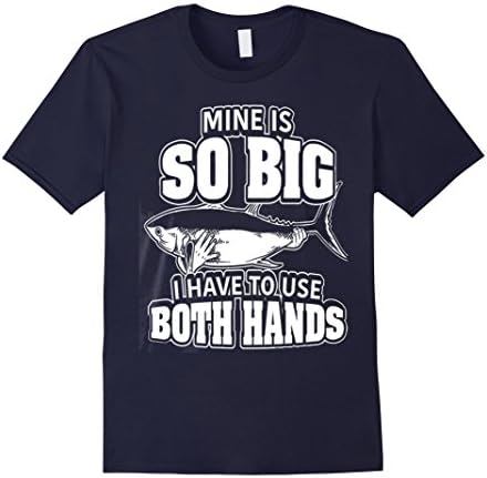 Men's MINE IS SO BIG IHAVE TO USE BOTH HANDS T-SHIRT XL Navy