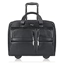 SOLO Premium Leather Rolling 15.6" Laptop Case, Black, D957-4