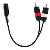 ハイパーツールズ 3.5mmステレオミニジャック⇔RCA(赤・白)オスケーブル 15cm RCA3-MF