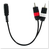 ハイパーツールズ 3.5mmステレオミニジャック⇔RCA(赤・白)オスケーブル 15cm RCA3-MF