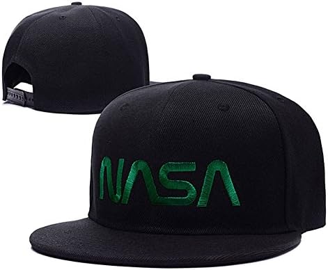 NASA Logo Adjustable Snapback Embroidery Hats Caps - Black/Green