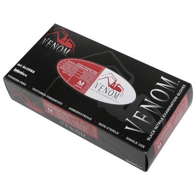 Venom Powder-Free Black Nitride Exam Gloves (Case of 900) Size: Medium On Sale
