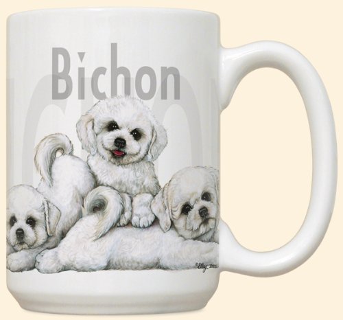 Bichon Frises Puppy Puppies Large 15oz Ceramic Mug Bichon Frises Puppy Puppies Large 15oz Ceramic Mug