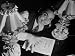 Jazz Pianist Fats Waller Looking at 2 Lamps Atop Piano Paderewski's Menuet Score Premium Photographic Poster Print