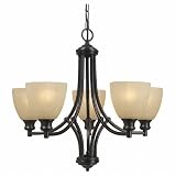 Royce Lighting RC5305ES/5-101 Monroe Collection Five Light Energy Star Chandelier, Architectural Bronze Finish with Cream Snow Glass