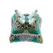 Emerald Butterfly on Filigree Jeweled Trinket Box