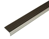 日中製作所 BIM スリムノンスリップ アルミシルバー スクエア ダークブラウン 2m D35AS-2H-02