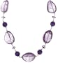 Sterling Silver Amethyst Linked Necklace, 18"