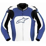Alpinestars MX-1 Leather Motorcycle Jacket Blue 48