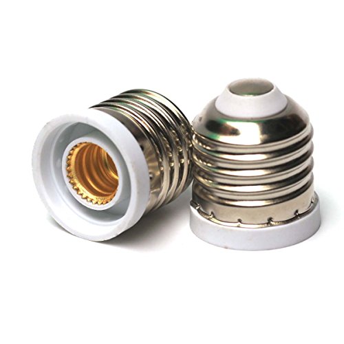 Toplimit E26 to E12 Adapters Base Converts Fixture E26 to Standard Screw-in Bulb Socket E12 Pack of 5 (E27 to E12)