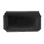 PCMICROSTORE Apple iPhone Black Leather Texture Horizontal Holster Carrying Case With Belt Loop And Clip