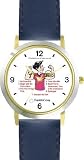 All of THE 7 HABITS #3 - White Youth (English Text) - DELUXE TWO-TONE WATCH from THE 7 HABITS - WATCH COLLECTION BY WATCHBUDDY&reg; - Arabic Numbers - Blue Leather Strap-Size-Children's Size-Small ( Boy's Size & Girl's Size )