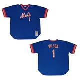 Mitchell & Ness New York Mets 1983 Mookie Wilson #1 MLB Cooperstown Baseball Jersey (Size: 64(5XL))