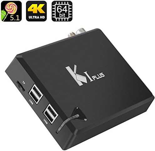 K1 PLUS 4K Android TV Box - Amlogic S905 Quad Core CPU, 4 USB Ports, DVB-T2+ DVB-S2, Kodi, DLNA, AirPlay, Miracast