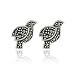 Sterling Silver Marcasite Pigeon Bird Post Earrings