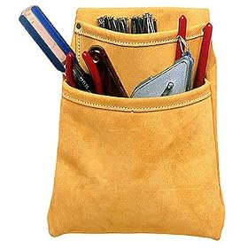 CUSTOM LEATHERCRAFT -- CUSTOM LEATHER 483X 2 POCKET TOOL BAG -- Tool and Nail Bags by 